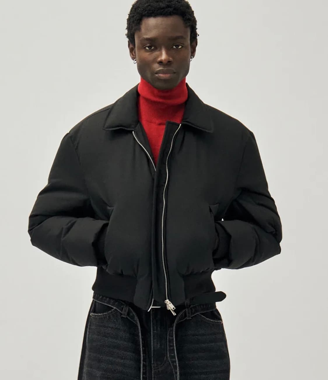 노이어 울 크롭 블루종 블랙 (50) 상품이미지1