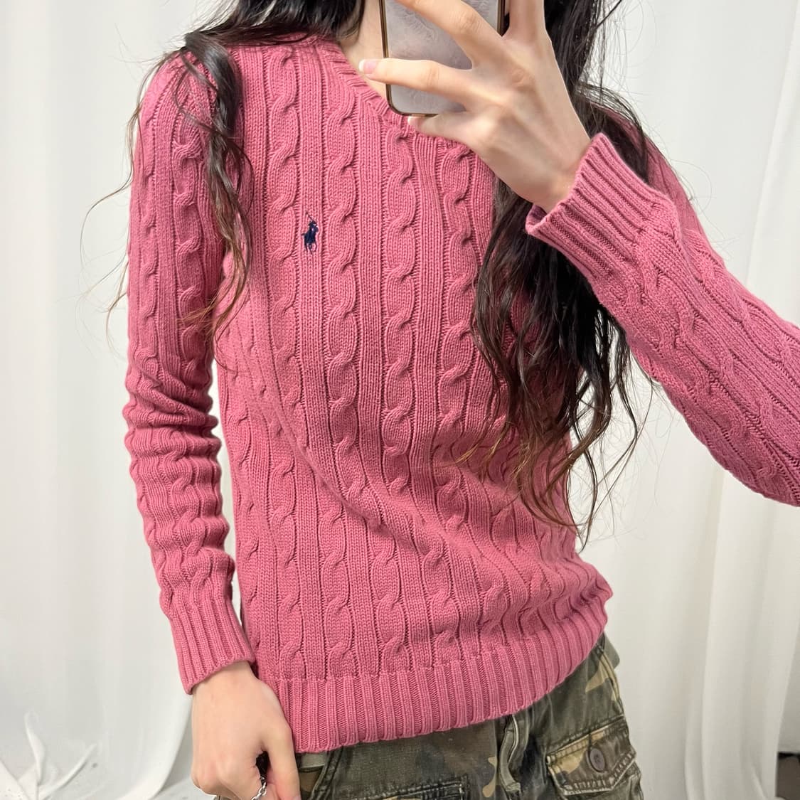 Polo Ralph Lauren pink cable knit 상품이미지3