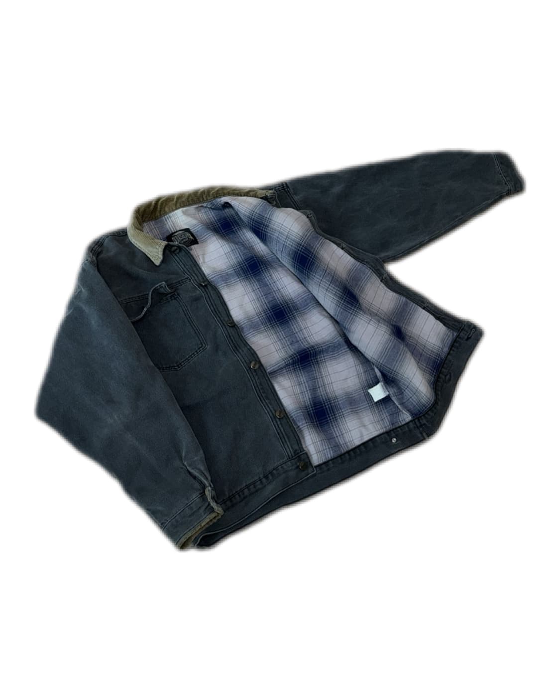 80s 퀵실버 솔트 워터 데님 USA 코듀로이 블랙 워싱 워크자켓 상품이미지1