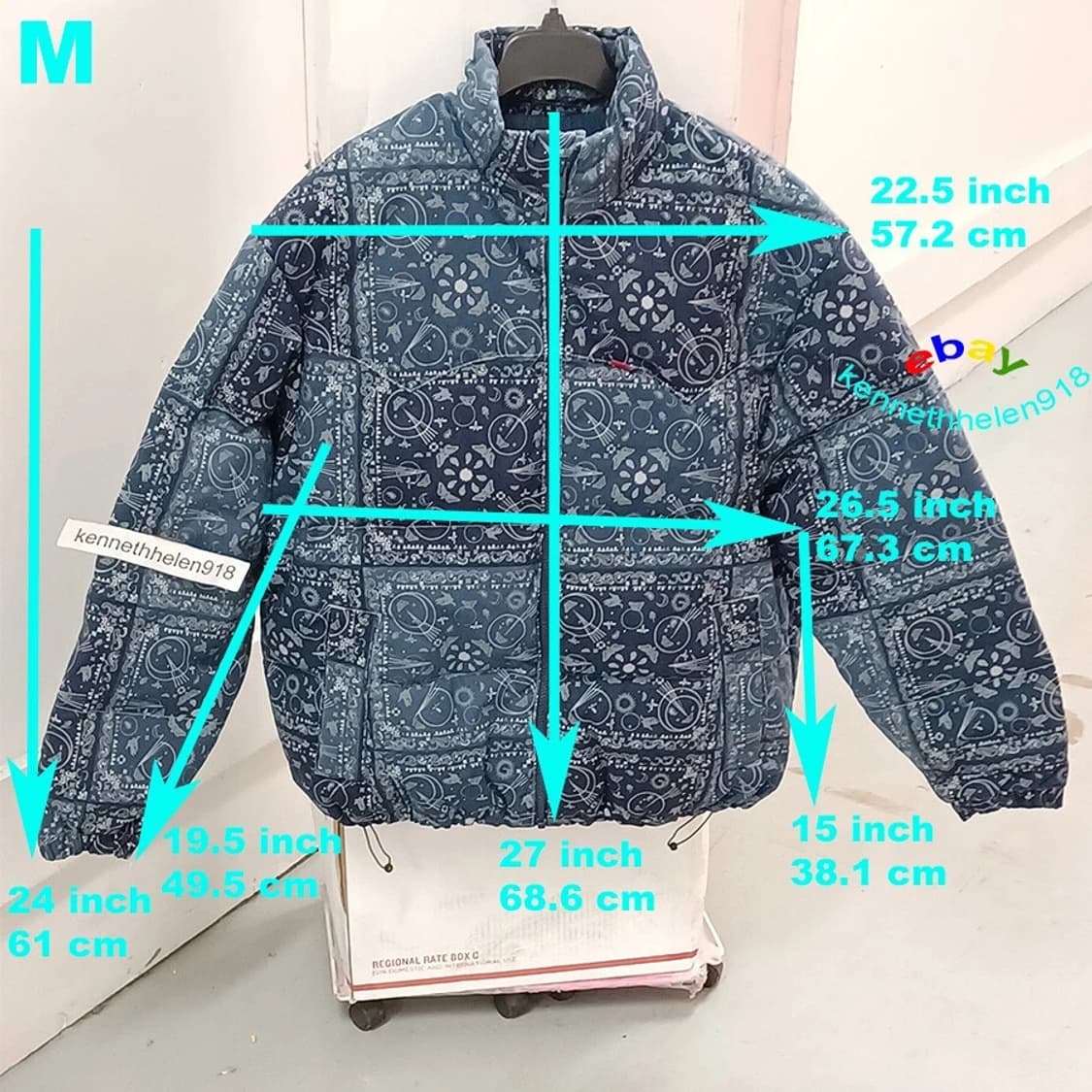 리바이스 슈퍼 펍퍼 반다나 패치워크 다운 자켓 M 상품이미지8
