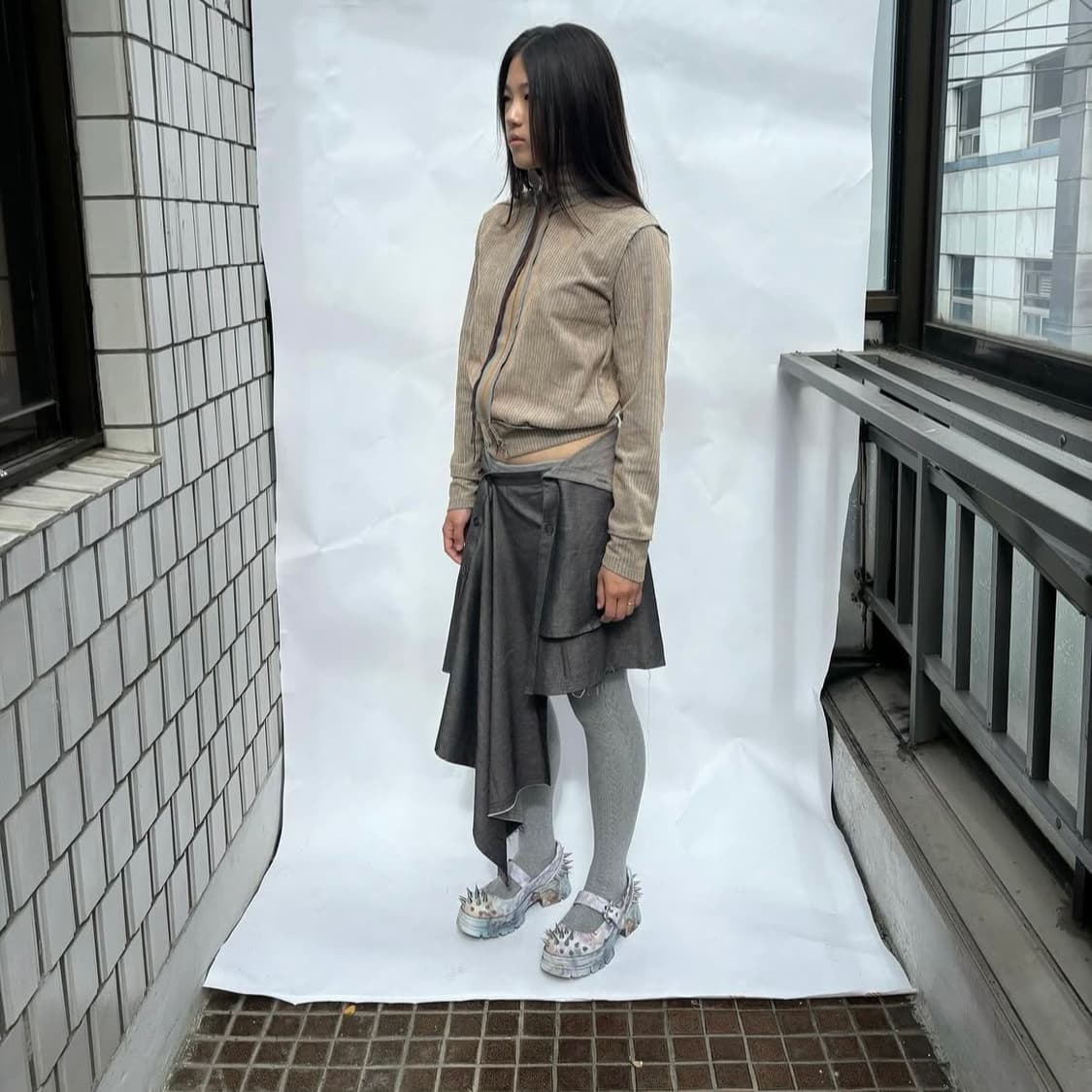 공테잎 fringe button skirt 프린지 스커트 상품이미지3