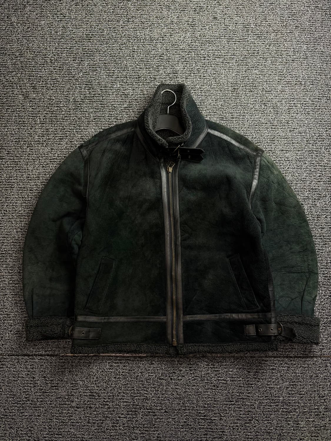 빈티지 양가죽 레더 스웨이드 무스탕 블랙 1416 상품이미지3