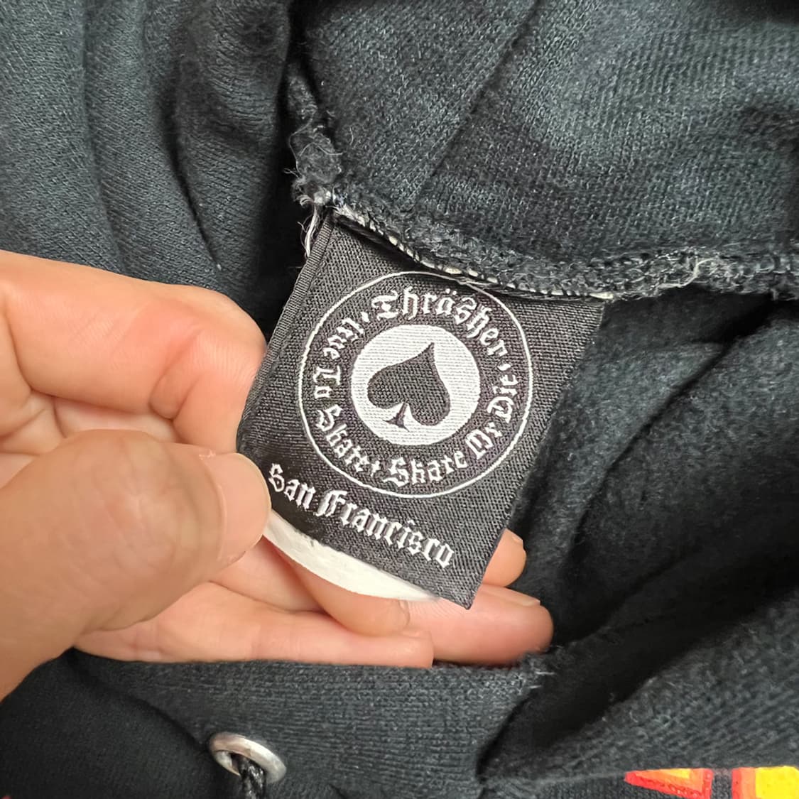 트레셔 빅로고 블랙 기모 후드티 M (실측 L) 상품이미지2