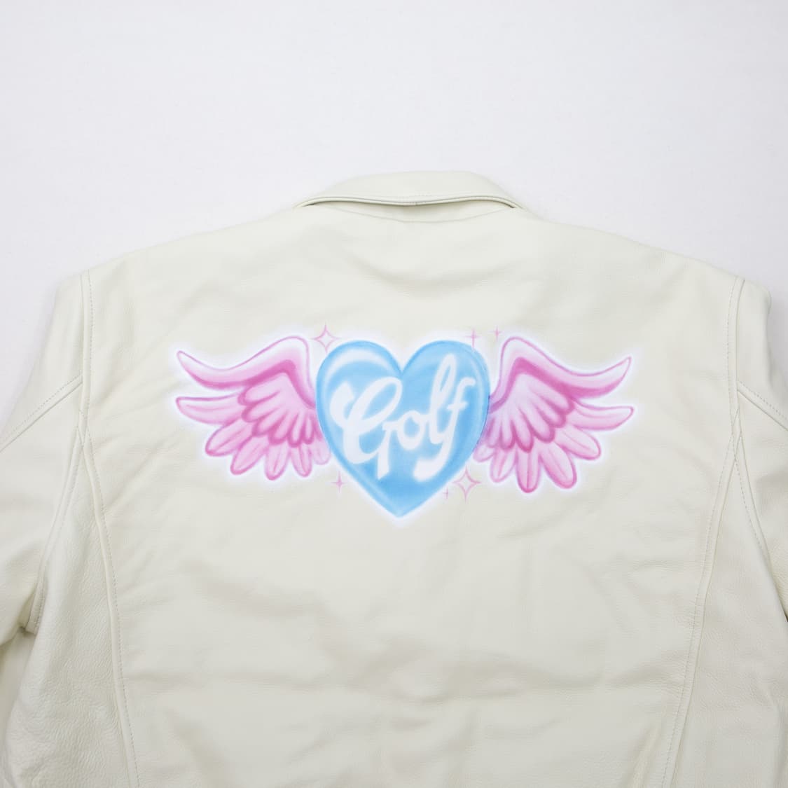 골프왕 에어브러쉬 하트 봄버 자켓 아이보리 상품이미지1