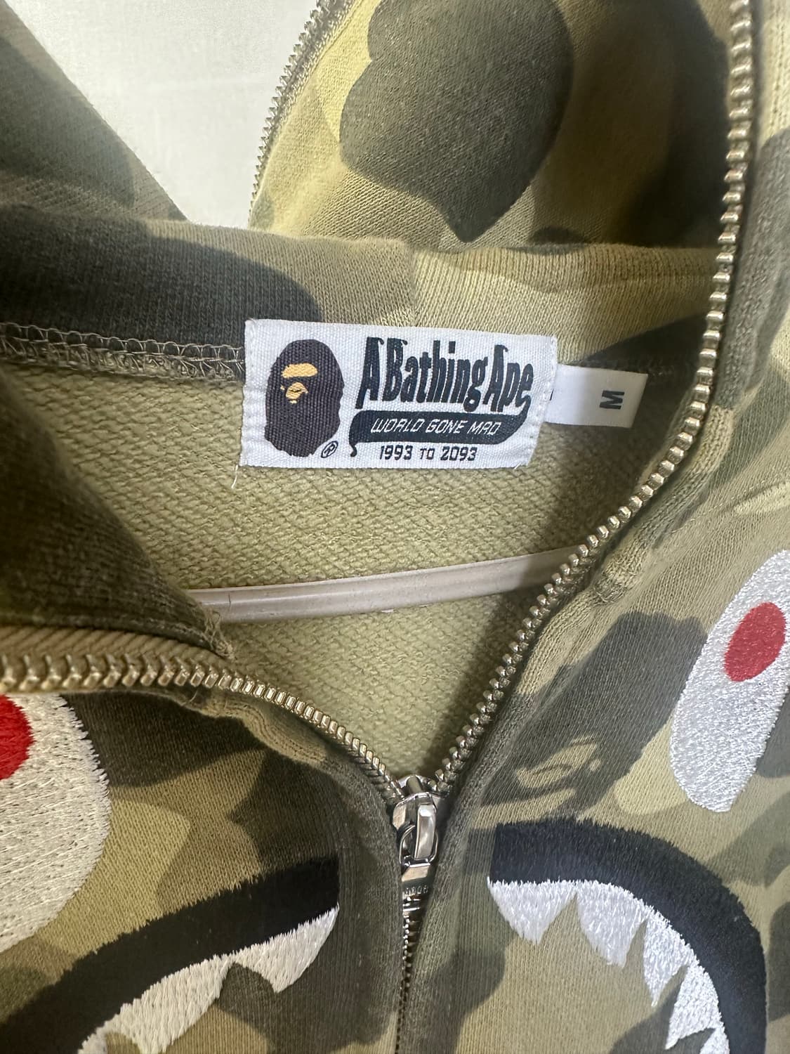 베이프 카키 카모 샤크 후드집업 상품이미지4