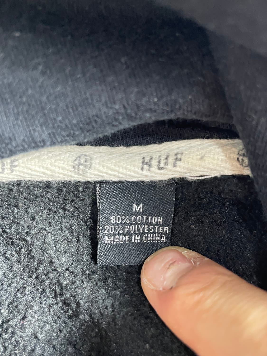 HUF 후드티 블랙 로고 프린팅 상품이미지4