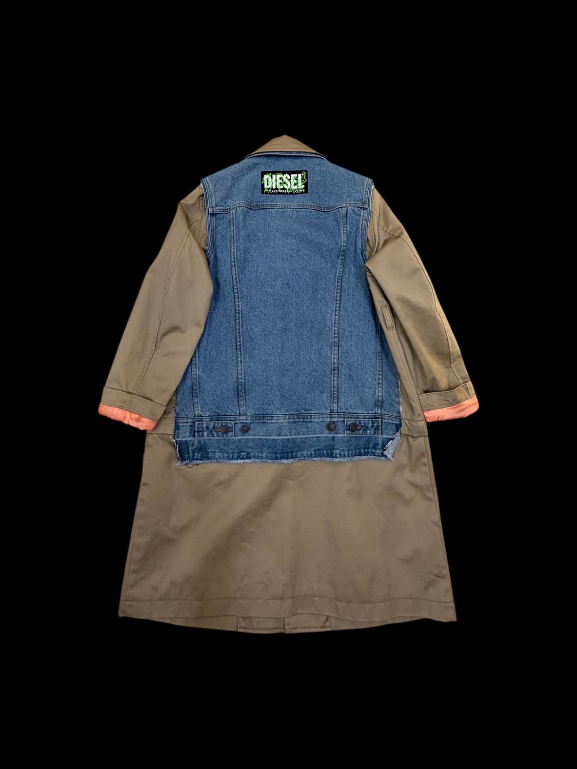 디젤 레이어드 데님 트렌치 코트 상품이미지2