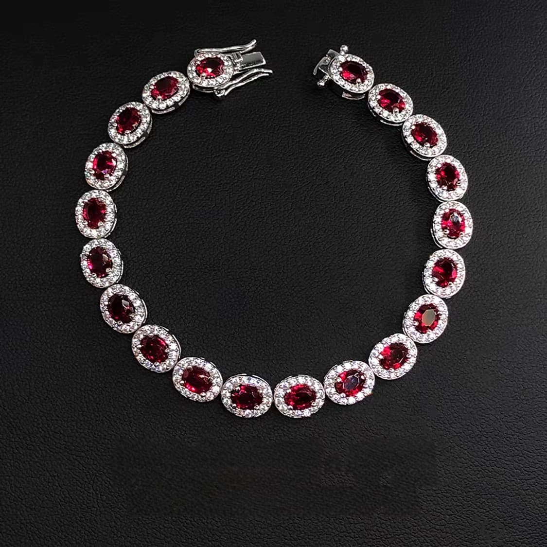 Oceanora 루비 팔찌, 18K 골드 도금 실버" 상품이미지1