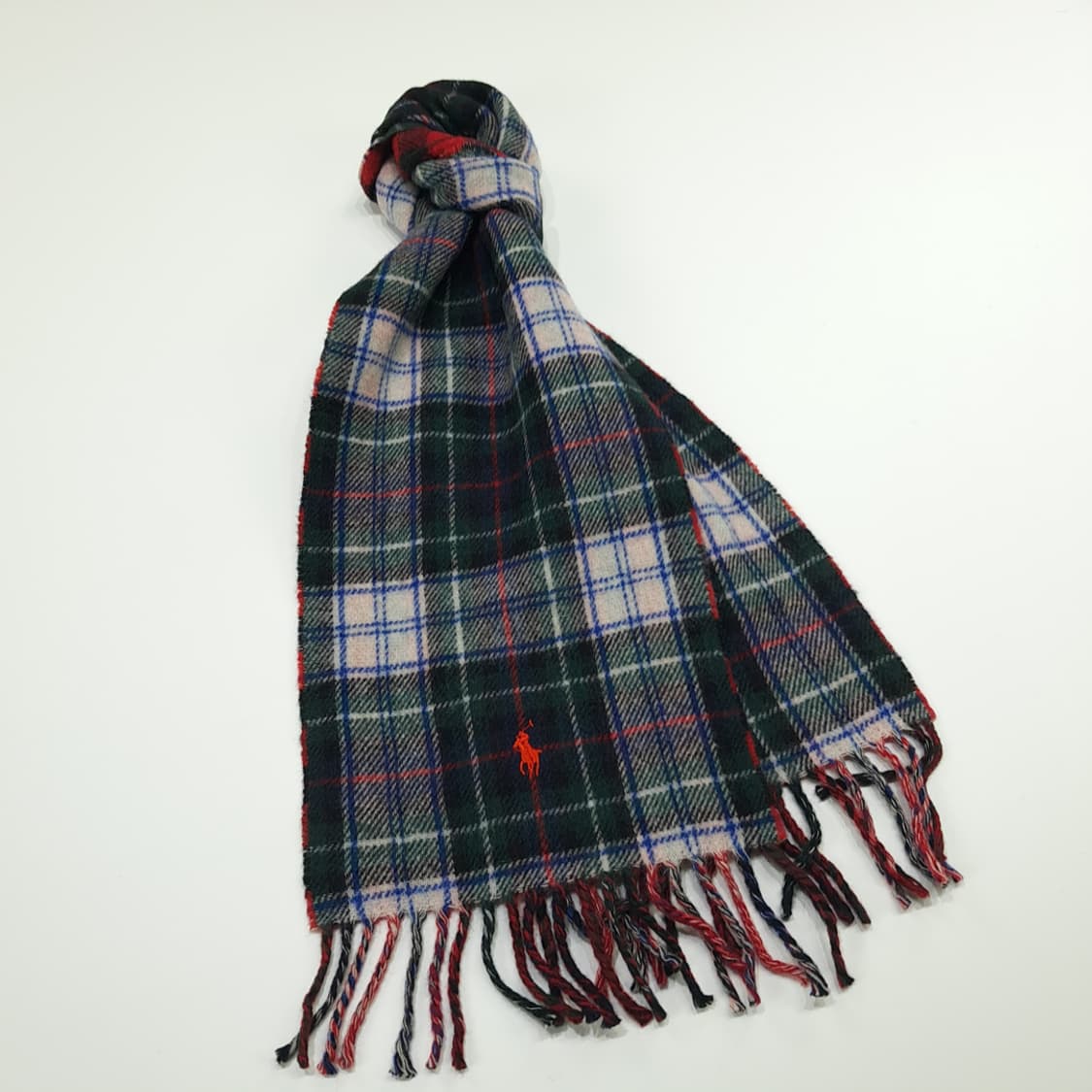 MX186 폴로 랄프로렌 블랙워치 버팔로체크 울 양면 목도리 머플러 상품이미지3