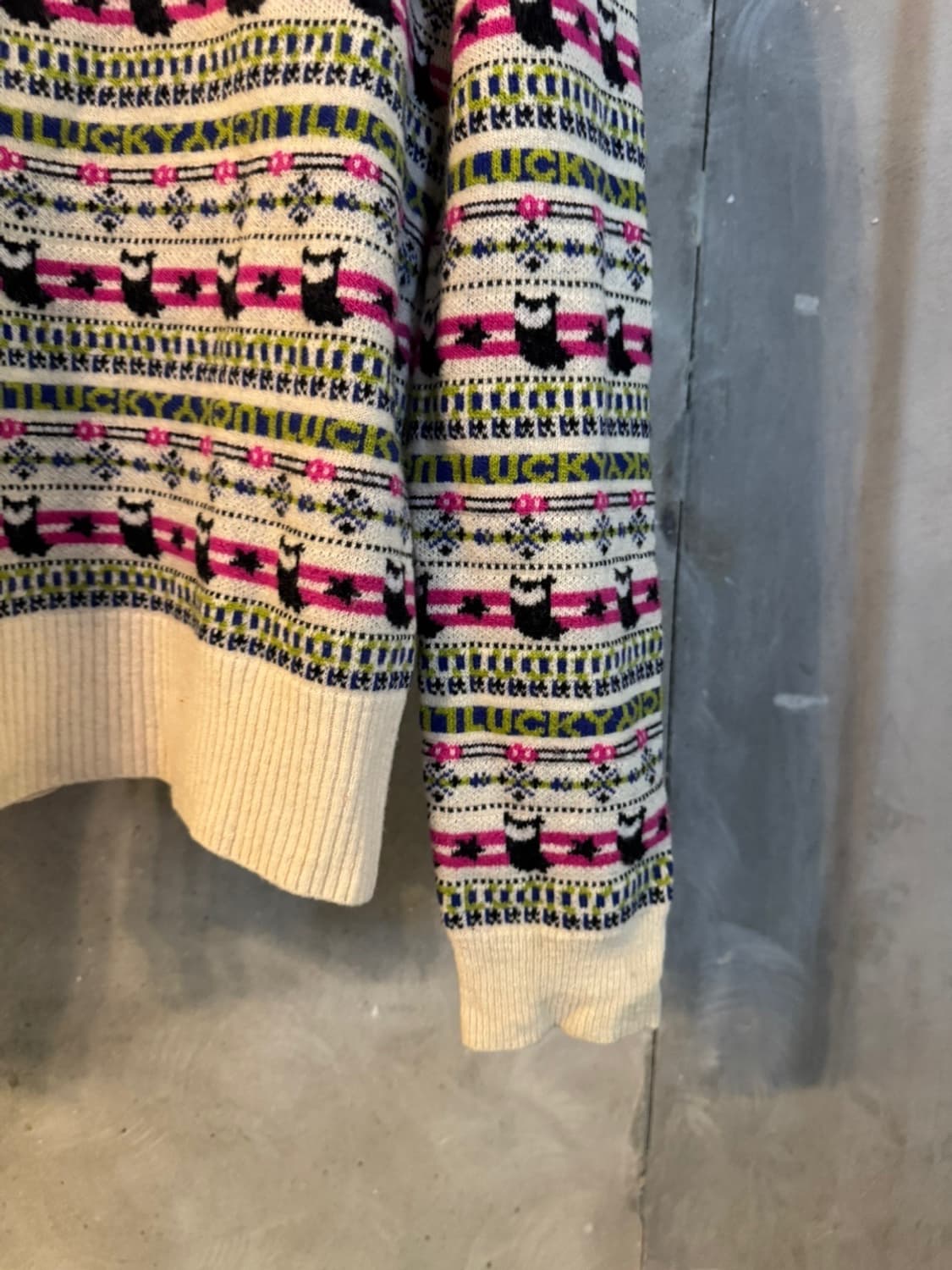 럭키슈에뜨 페어아일 램스울 니트 55~66 상품이미지6