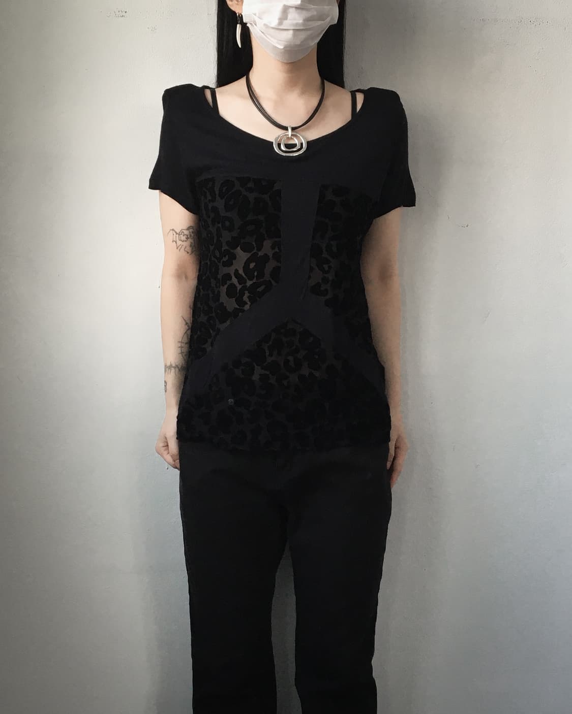 velvet leopard pattern layer t shrit 상품이미지4