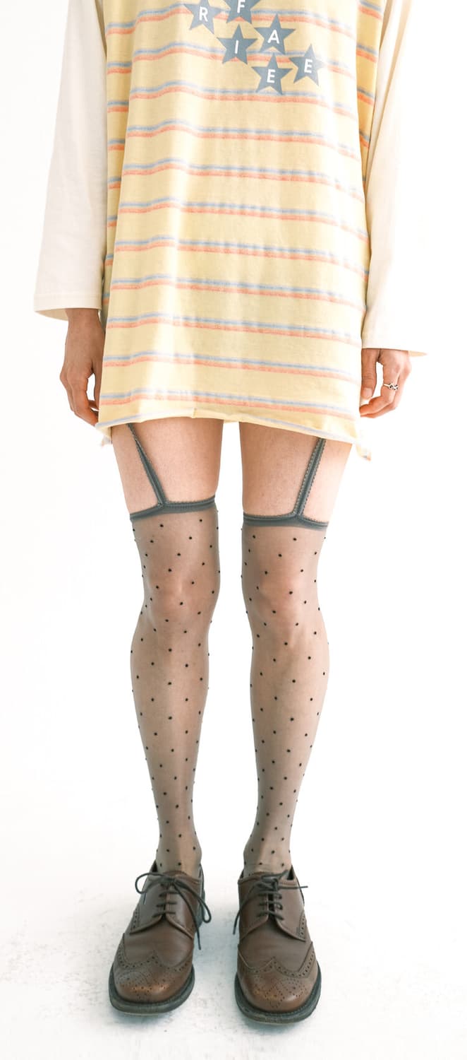 샵페어리 dot sheer garter stocking (grey) 상품이미지1