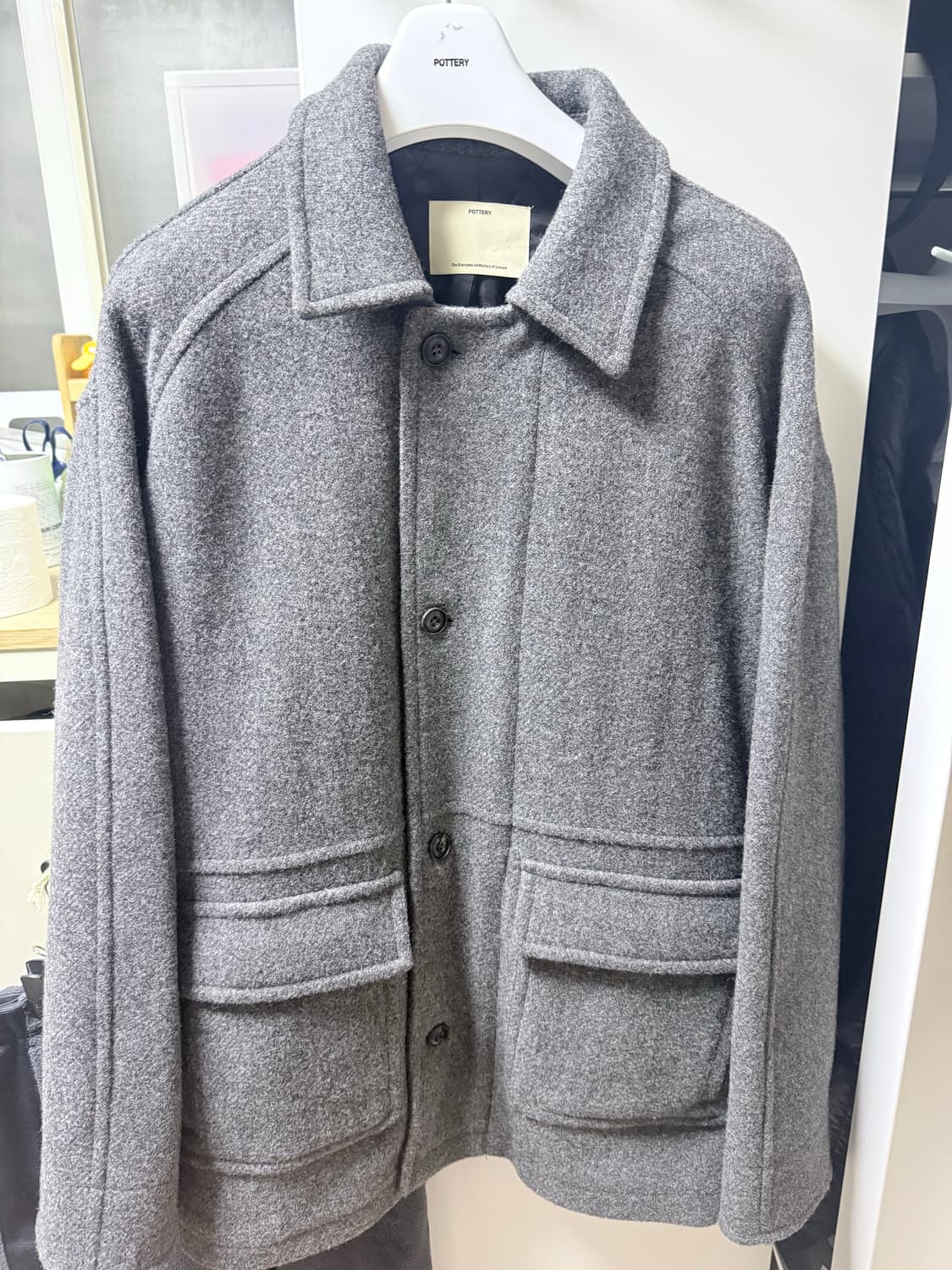 포터리 셔틀랜드 울 하프 맥 코트 3사이즈 상품이미지1