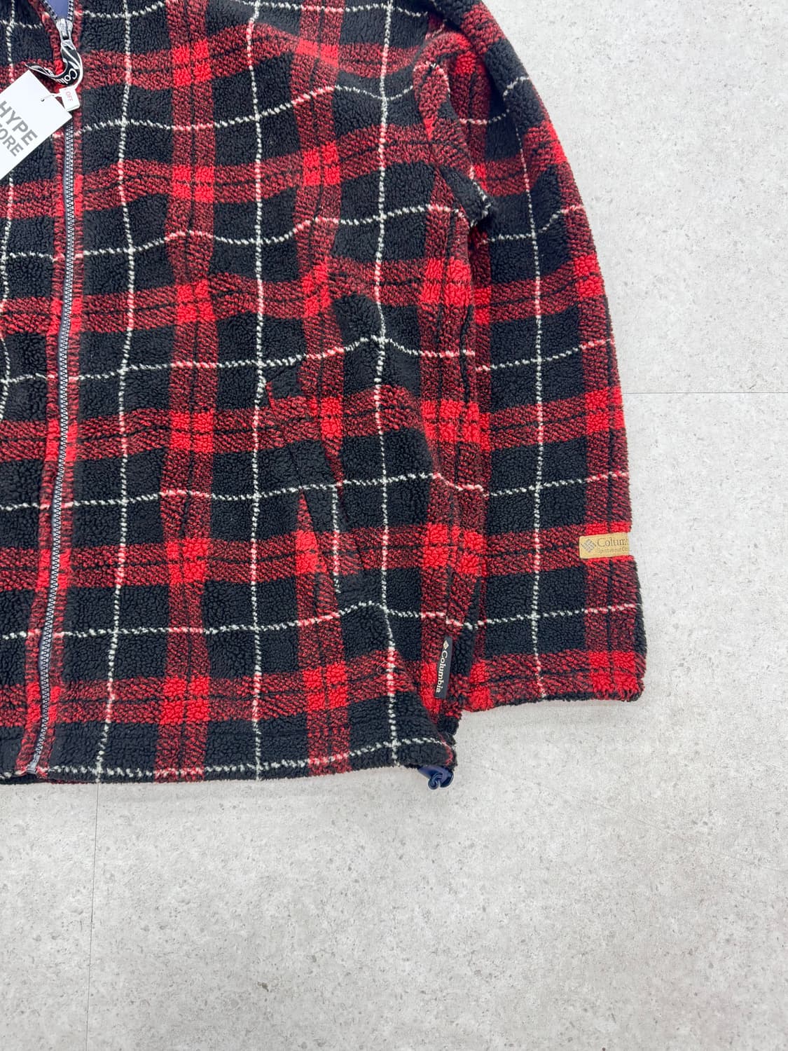 콜럼비아 뽀글이 체크 플리스 집업 상품이미지3