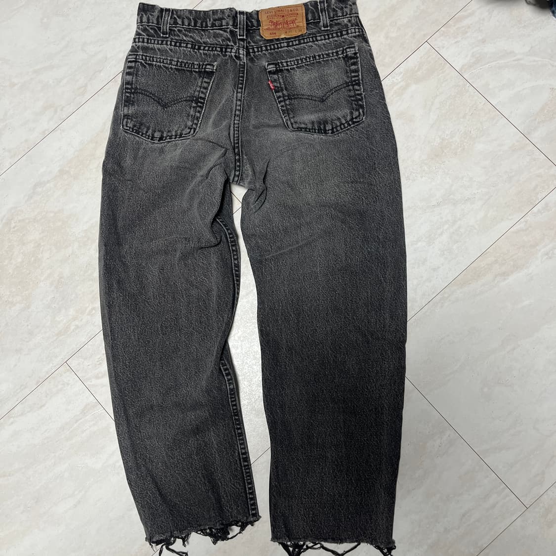 리바이스 550 스톤워싱 흑청 크롭 31/34 상품이미지2