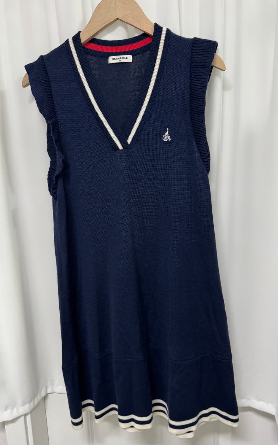 빈폴 브이넥 네이비 니트원피스  상품이미지4