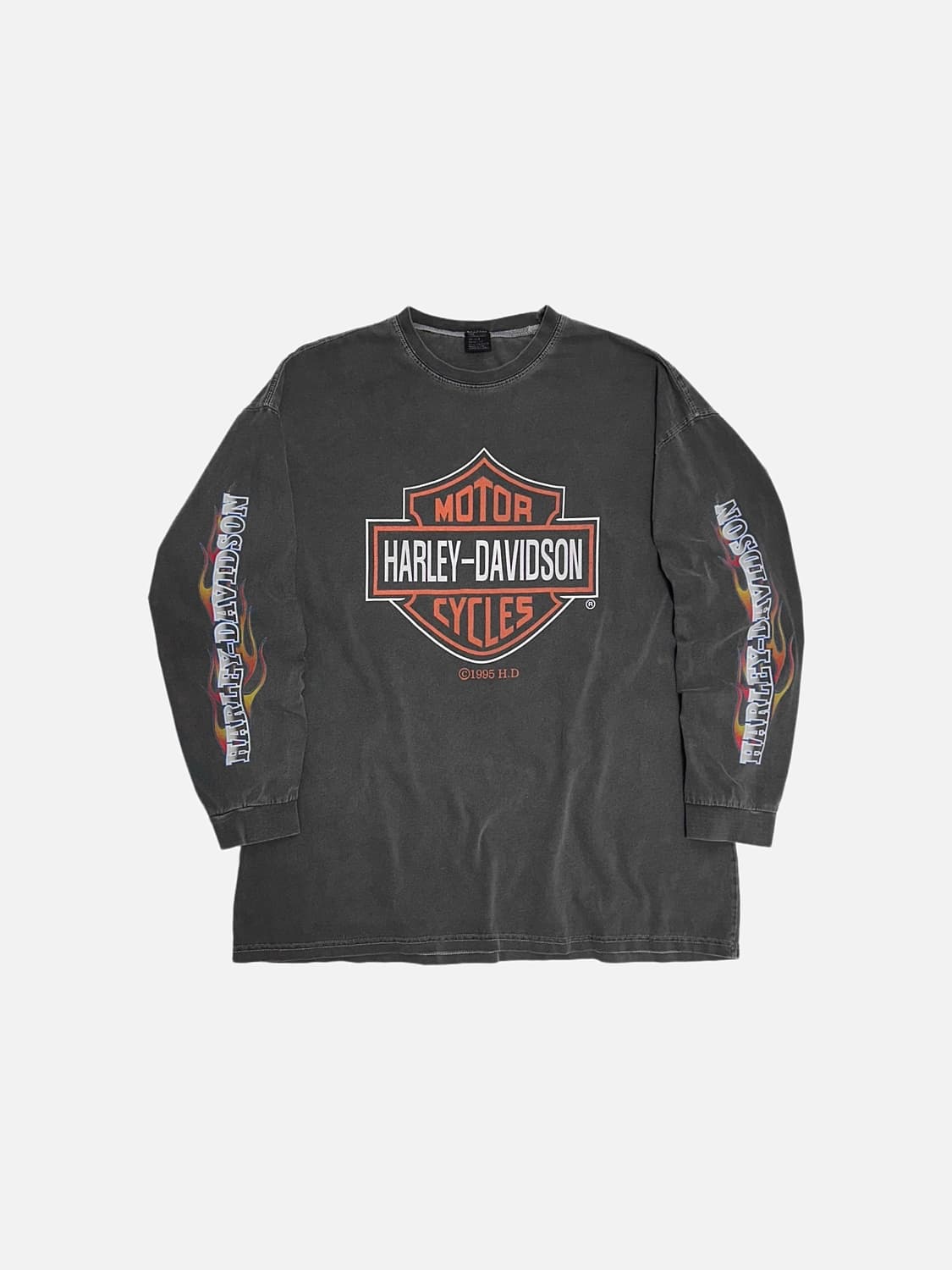 빈티지 모터사이클 프린팅 워싱 롱슬리브 긴팔티셔츠 상품이미지1