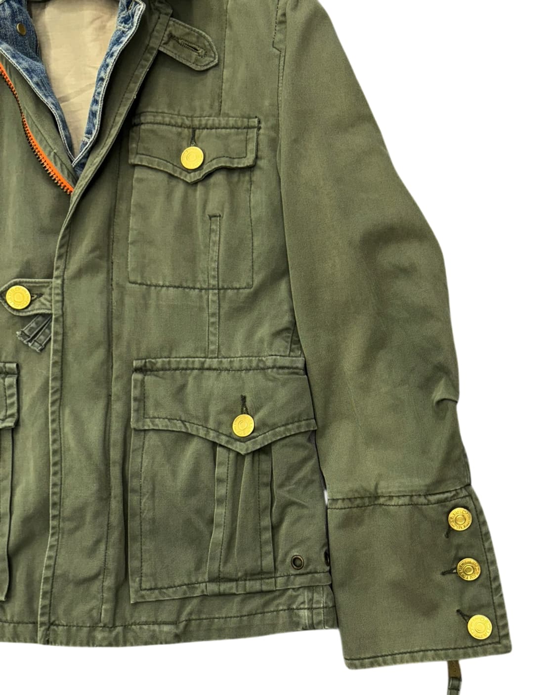 디스퀘어드2 05SS 데님 레이어드 밀리터리 자켓 올리브 상품이미지6