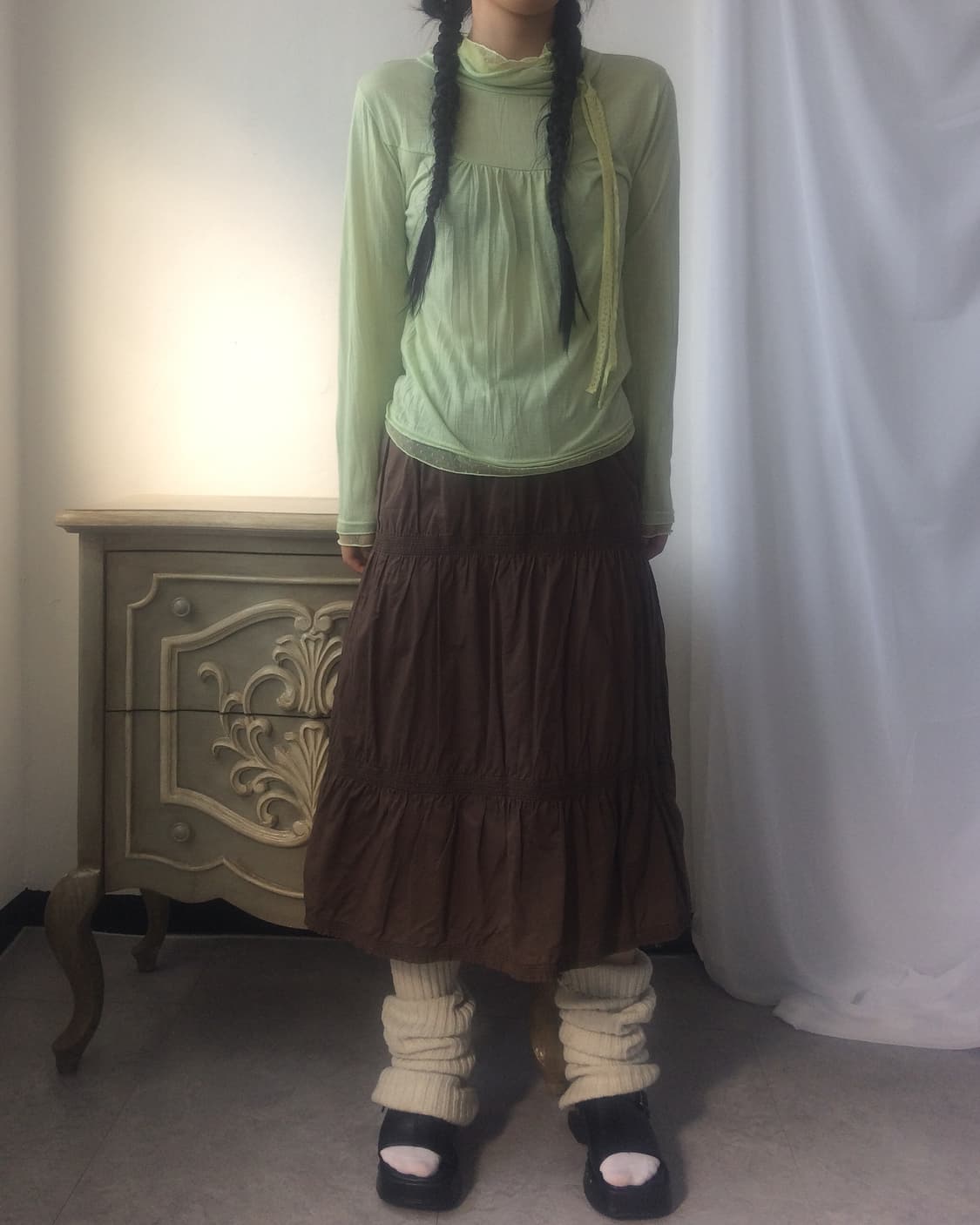 Line detail long skirt 상품이미지5