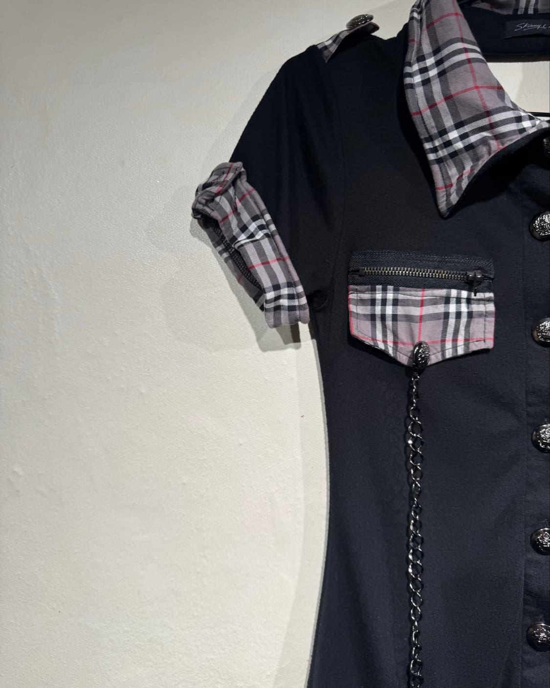 Skinny Lip tartan&chain point Fitted min 상품이미지3