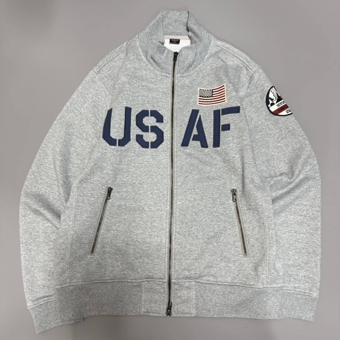 아비렉스(AVIREX) 멜란지 USAF 70TH 하이넥 스웨트 집업  상품이미지9