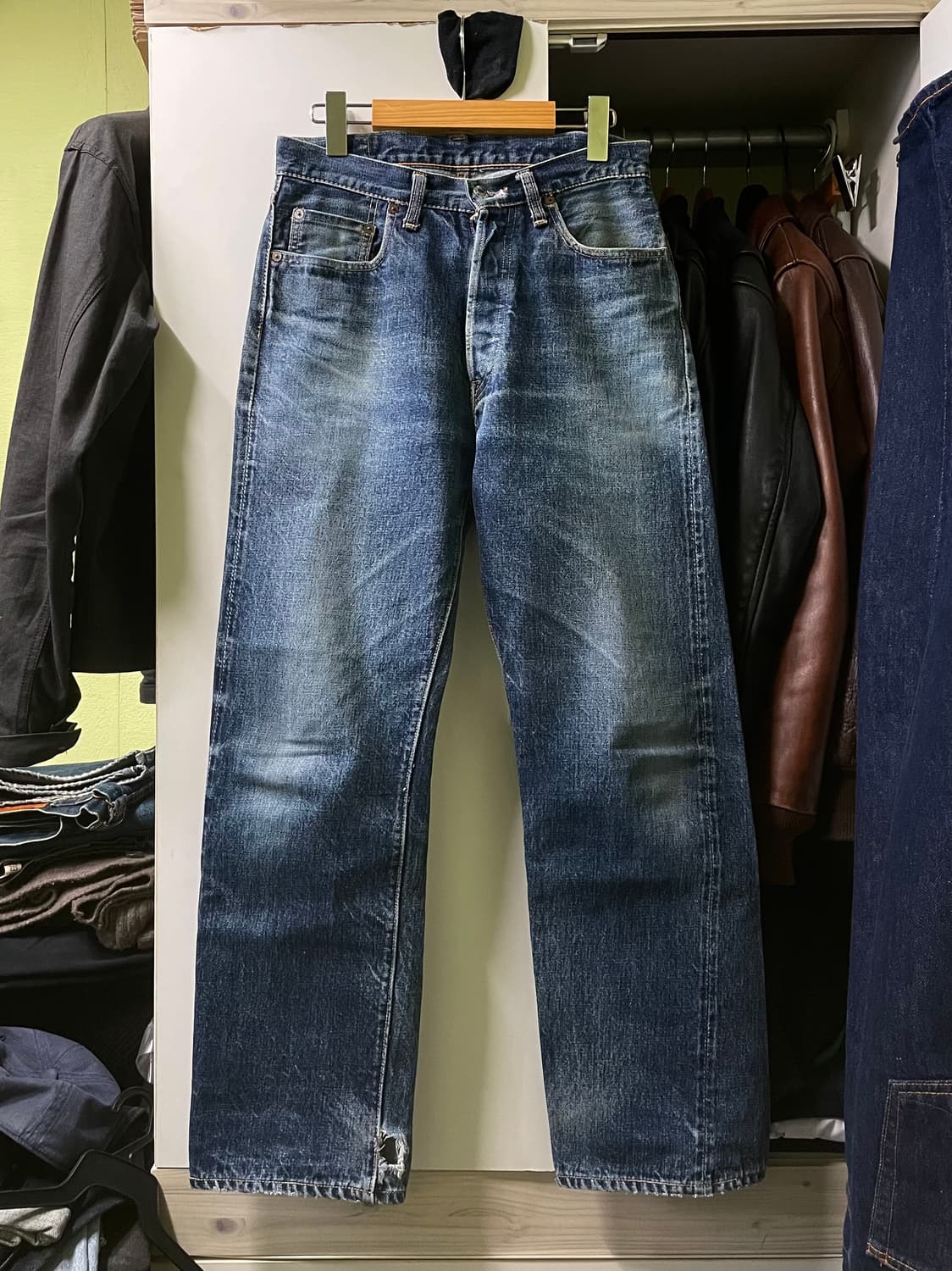 드님 셀비지 데님 팬츠(페이딩 예술) 상품이미지1