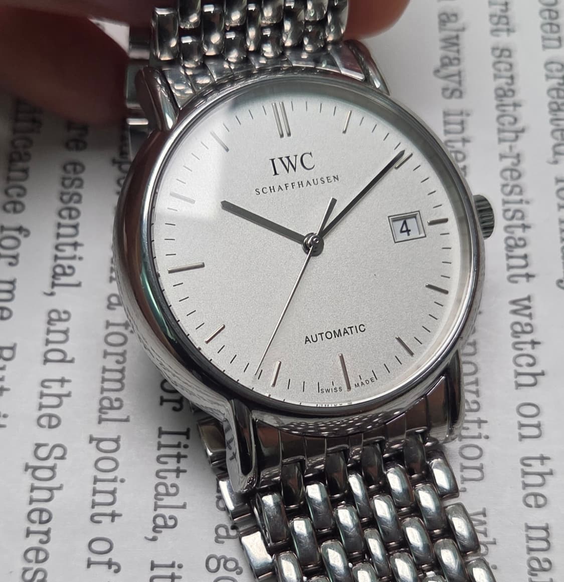 IWC 샤프하우젠 포르토피노38 실버판 오토매틱 쌀알 브레이슬릿 ver. 상품이미지2