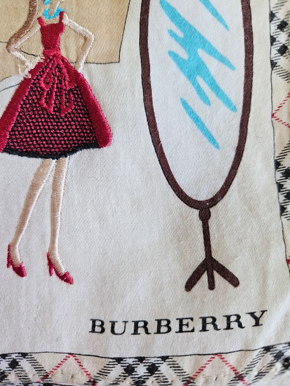 버버리(Burberry) 드레스룸 일러스트 빈티지 손수건 상품이미지4