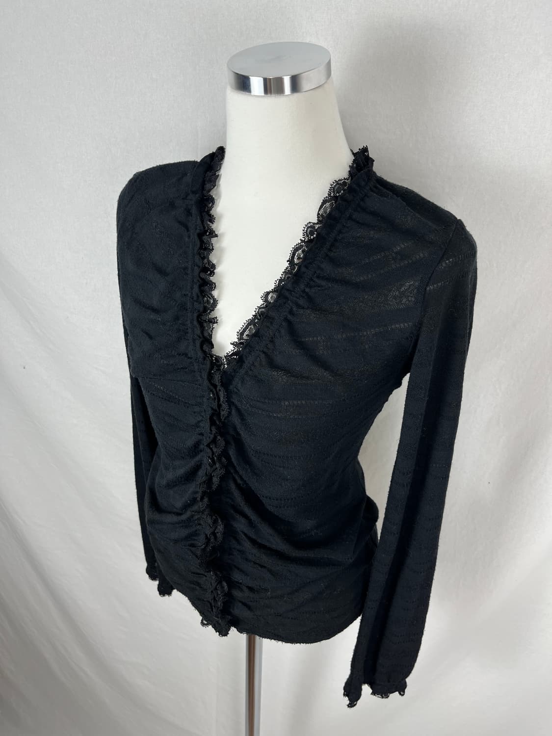 Vintage 레이스 셔링 가디건  상품이미지2