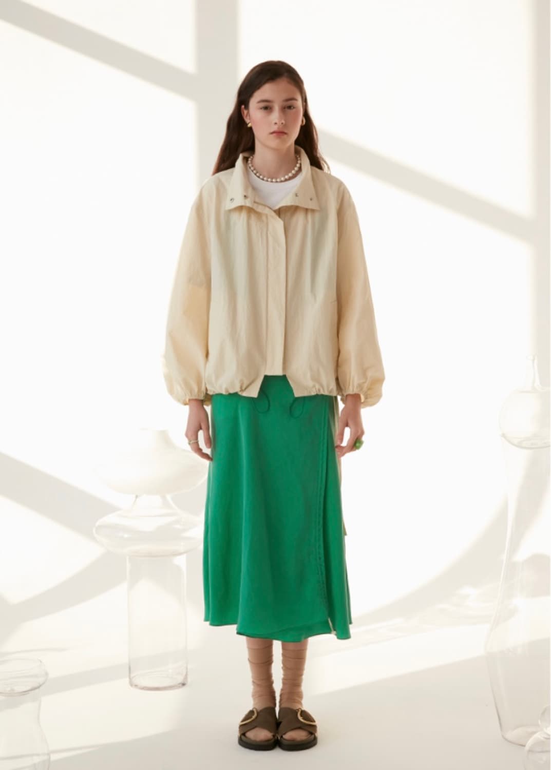 엔오르 바스락 볼륨슬리브 오버사이즈 집업 점퍼 상품이미지2