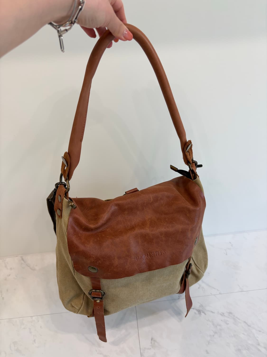 vintage benhertz cowhide canvas bag 상품이미지3