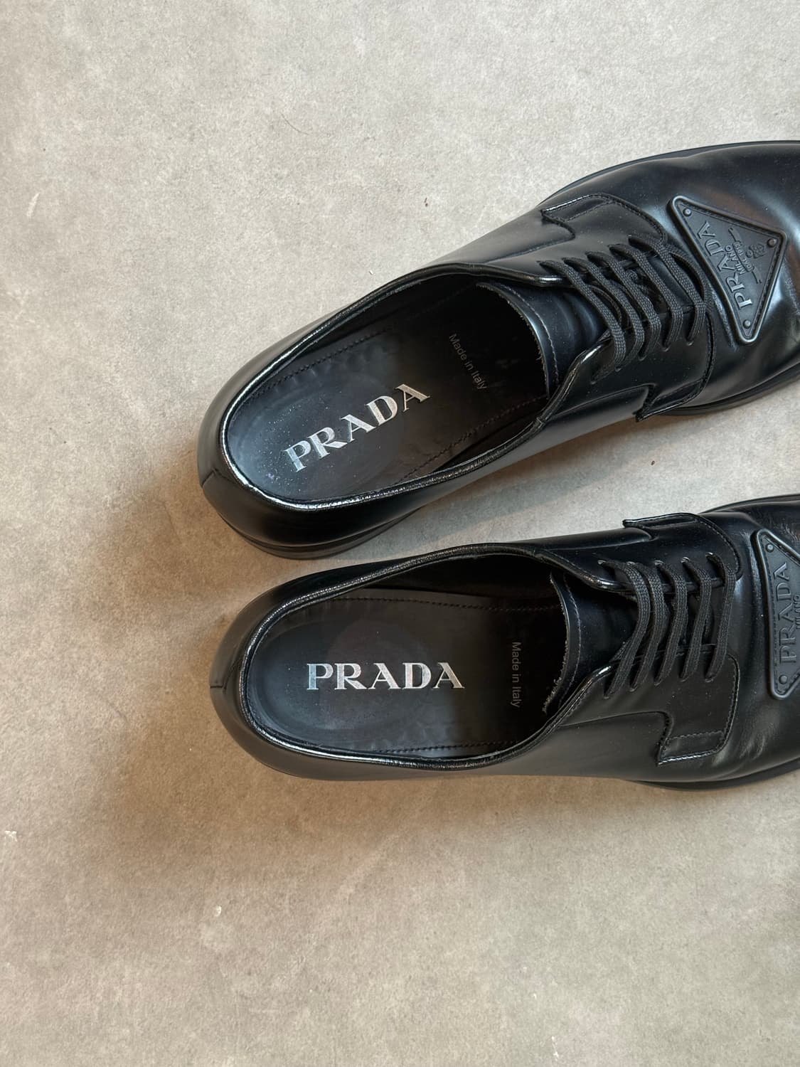 [8.5] PRADA Brushed Leather Derby Shoes 상품이미지4
