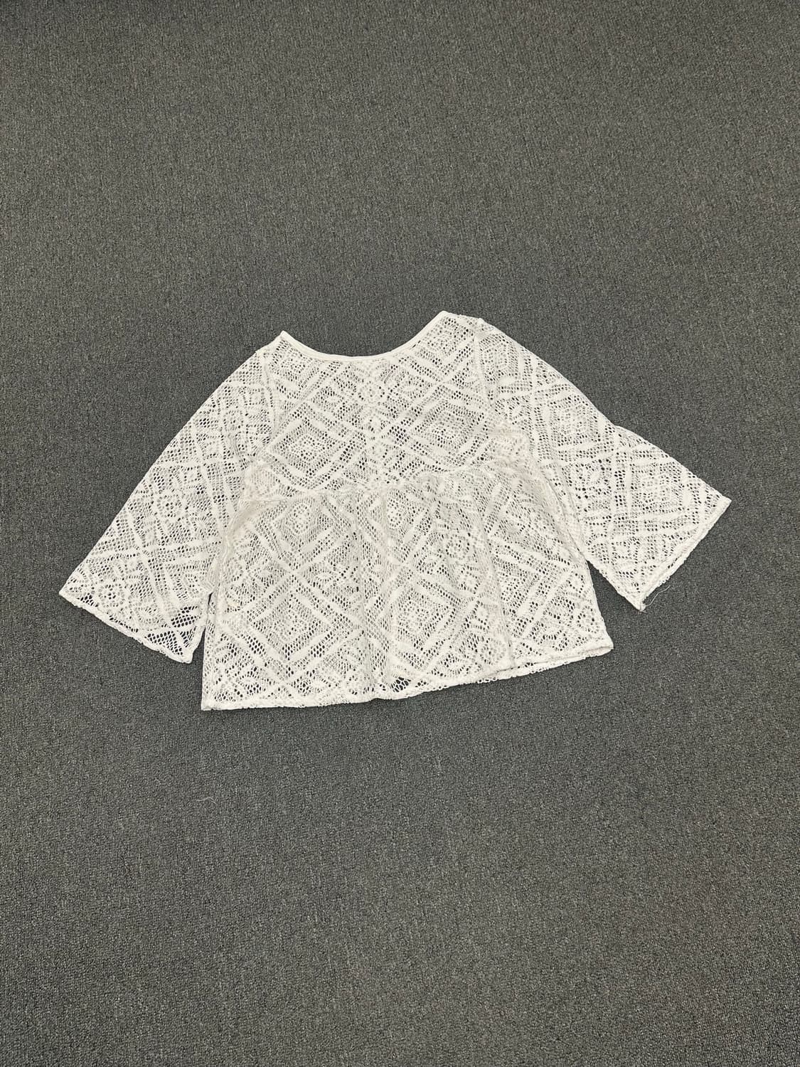 M)Japanese vintage 여성 레이스 7부 가디건 상품이미지4