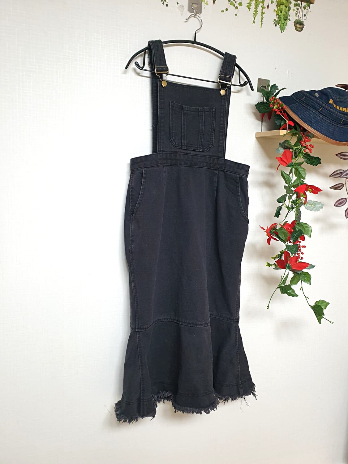 리리앤코 빅사이즈 흑청 멜빵원피스 88 데님 Xl  상품이미지6