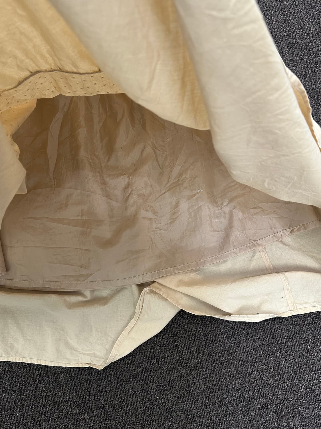 OS)Japanese vintage 옐로우 베이지 펀칭 롱 스커트 상품이미지7