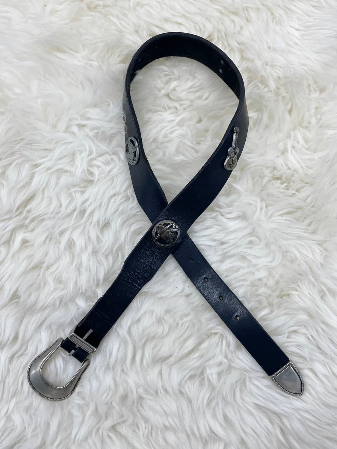 리얼레더 웨스턴 스터드 버클 벨트 상품이미지6