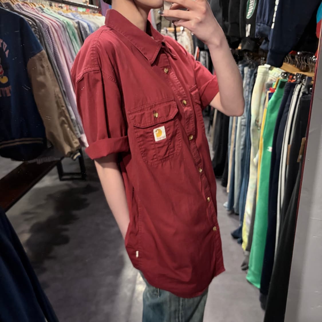 [IM] Carhartt 칼하트 투포켓 반팔 셔츠 레드 상품이미지4