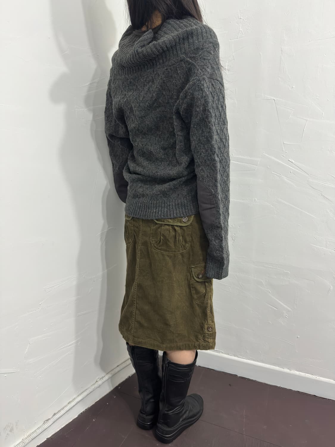cotton laundry corduroy cargo midi skirt 상품이미지4