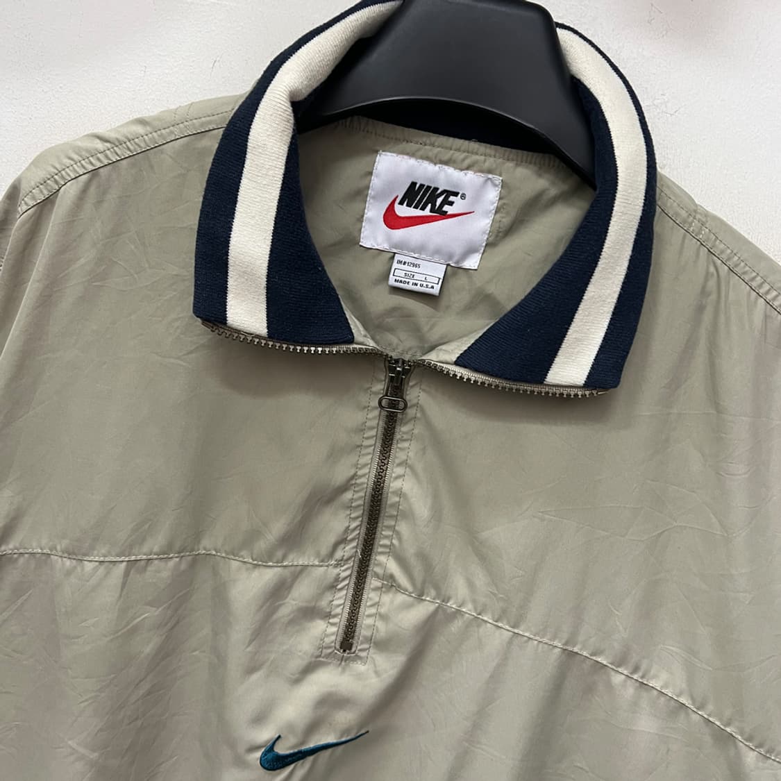 나이키 올드스쿨 하프집업 베이지 바람막이 웜업 L 상품이미지3
