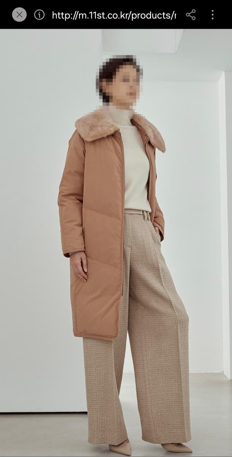 라씨엔토 밍크 카라 구스 롱패딩(미착용) 상품이미지4