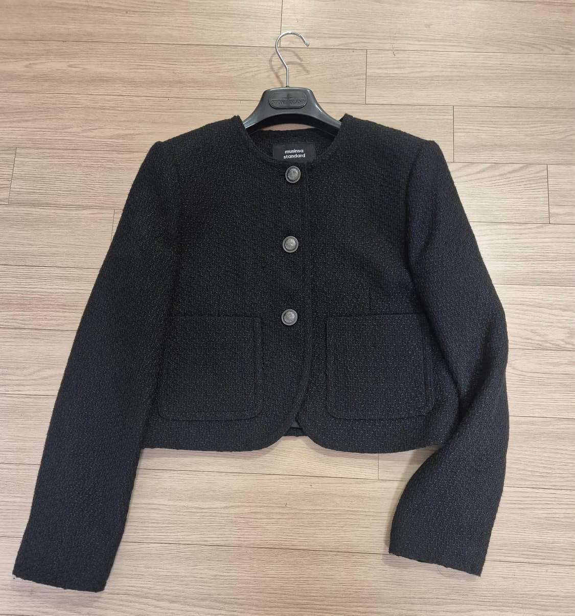 무신사스탠다드 여성 블랙 트위드 자켓 XS 상품이미지4