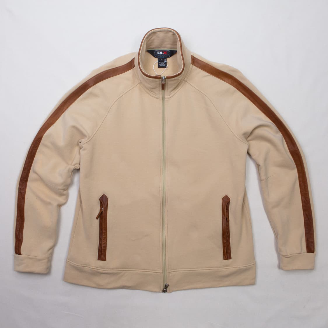 폴로 RLX 레더 스트라이프 플리스 자켓 상품이미지1