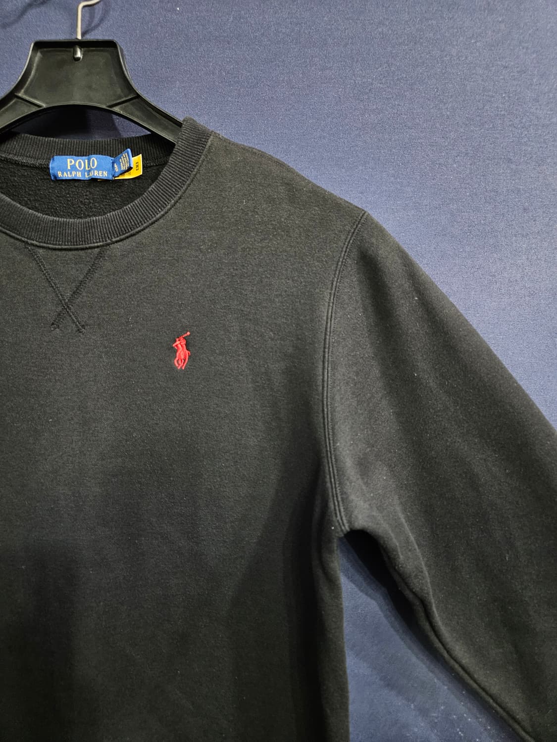 폴로 랄프로렌 블랙 남성 100 기모 맨투맨  상품이미지4