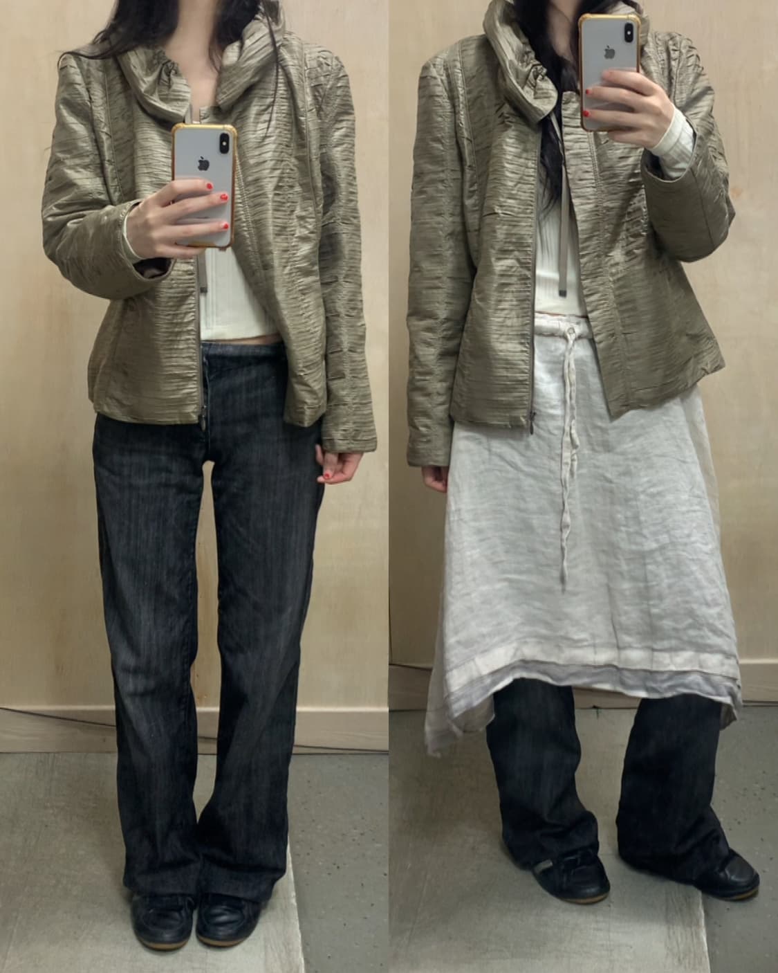 [직수입] 빈티지 실키 자켓 브론즈 상품이미지1