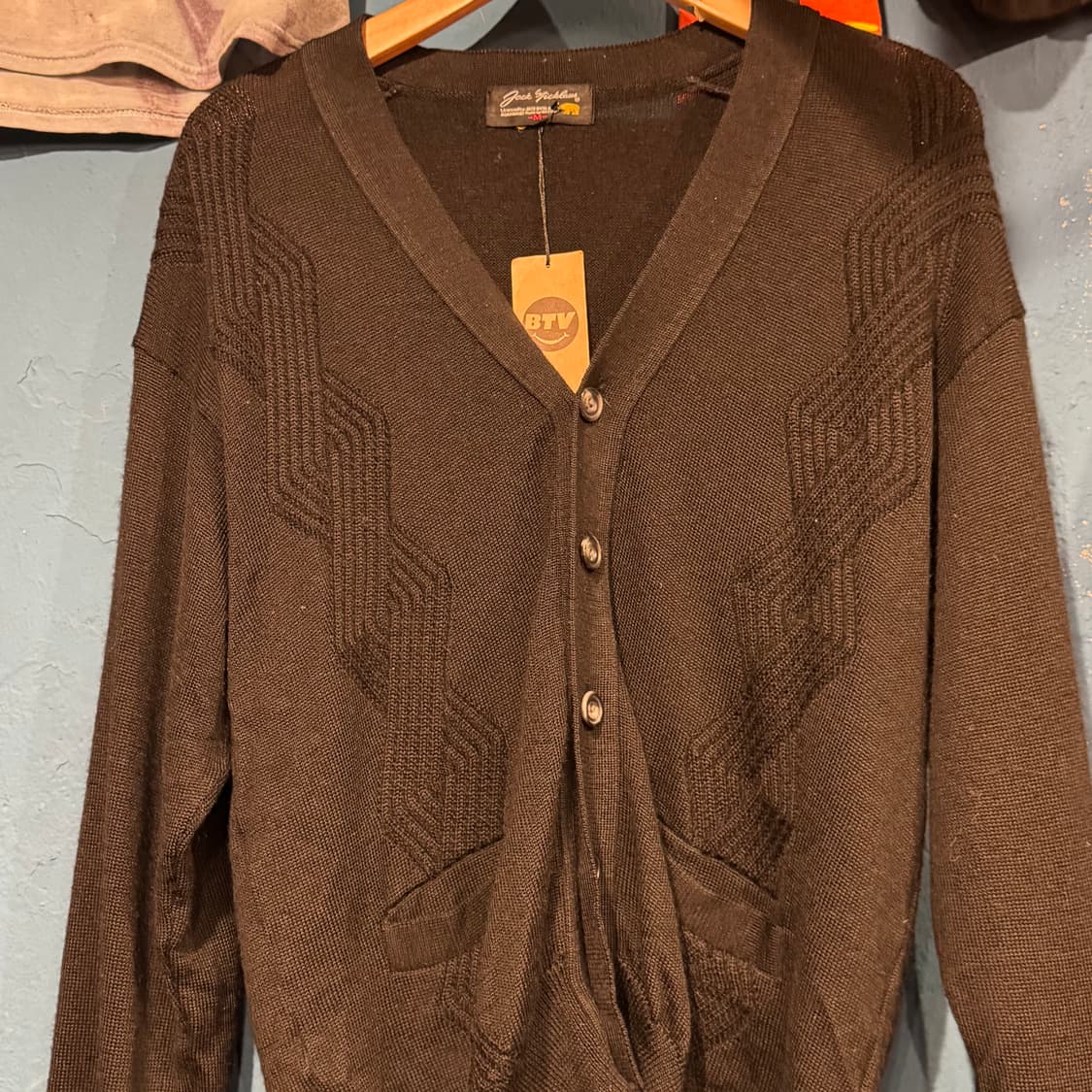 Jack Nicklaus 잭니클라우스 블랙 꼬임 루즈핏 가디건 상품이미지8