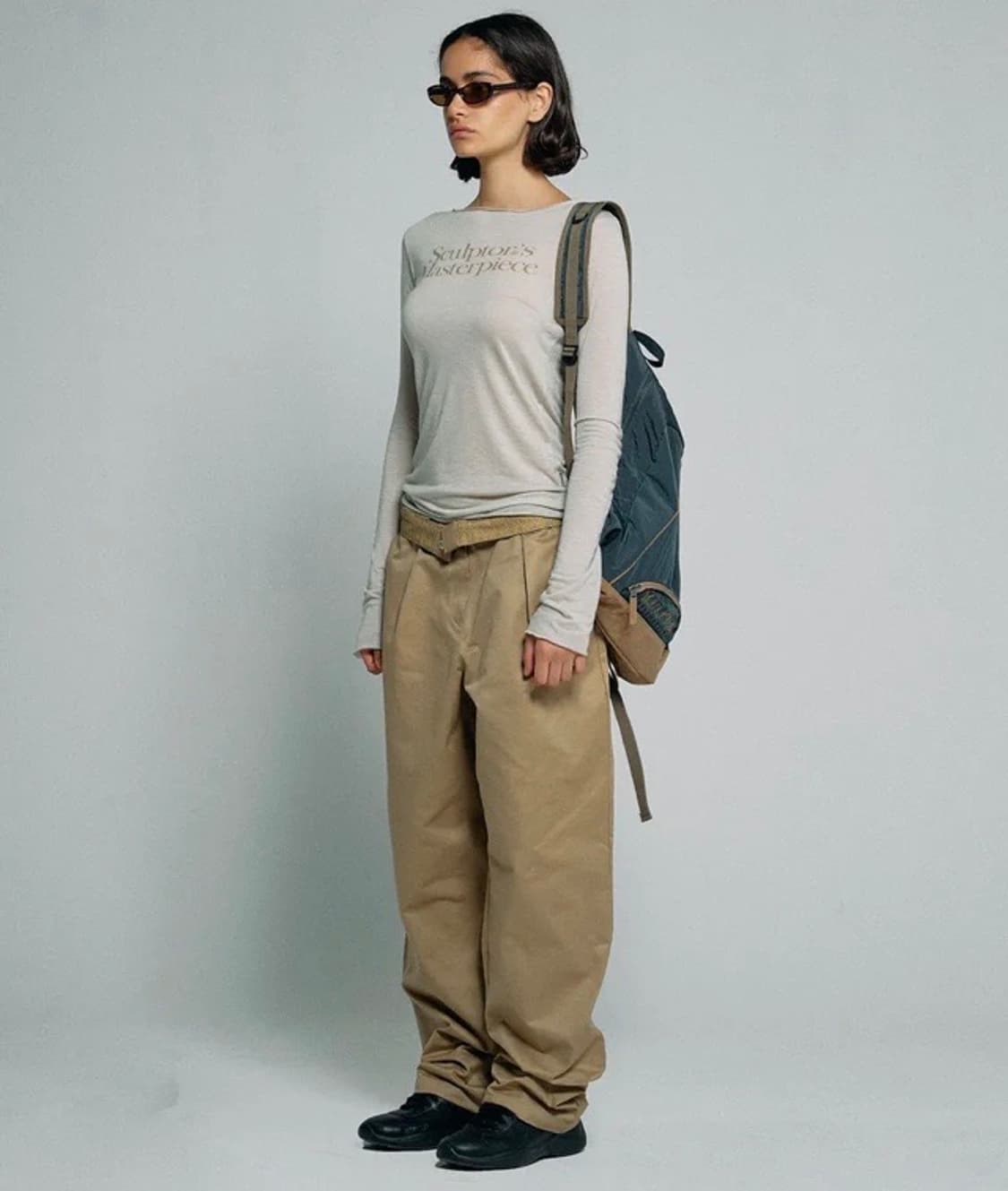 [스컬프터] Folding Waist Band Pants Beige 상품이미지3