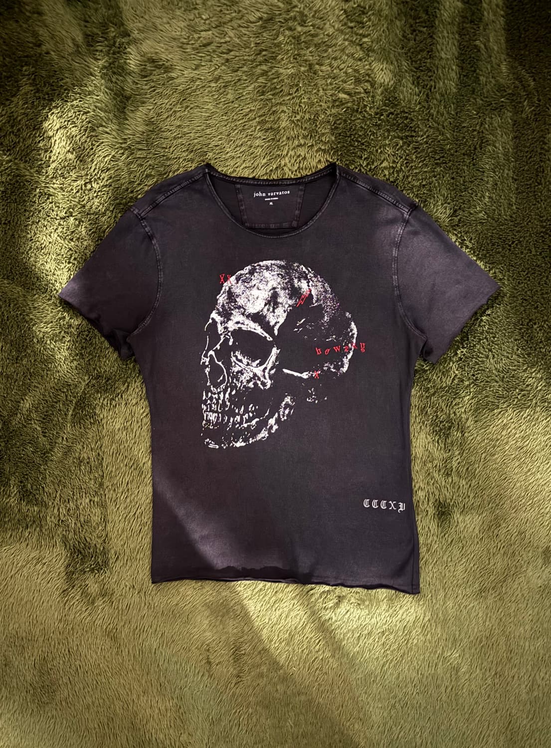 [XL] 존 바바토스 보워리 스컬 엠브로이더리 사틴 스티치 티셔츠 상품이미지1