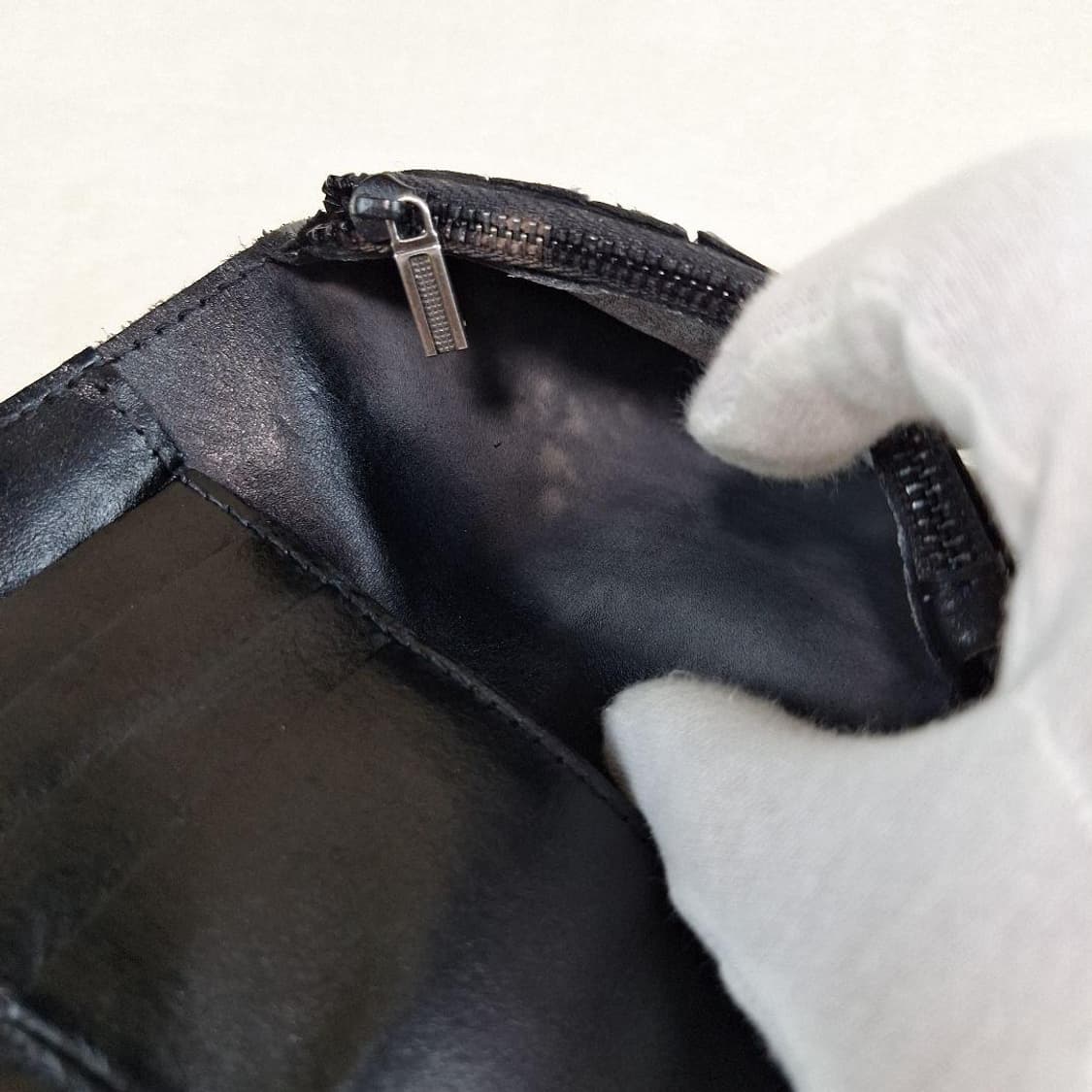 RRL 더블알엘 디스트레스드 레더 스냅 월렛 블랙 상품이미지5