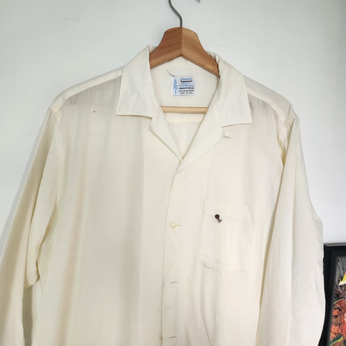 60s JC Penney 타운크래프트 오픈카라 셔츠(USAmade) 상품이미지2