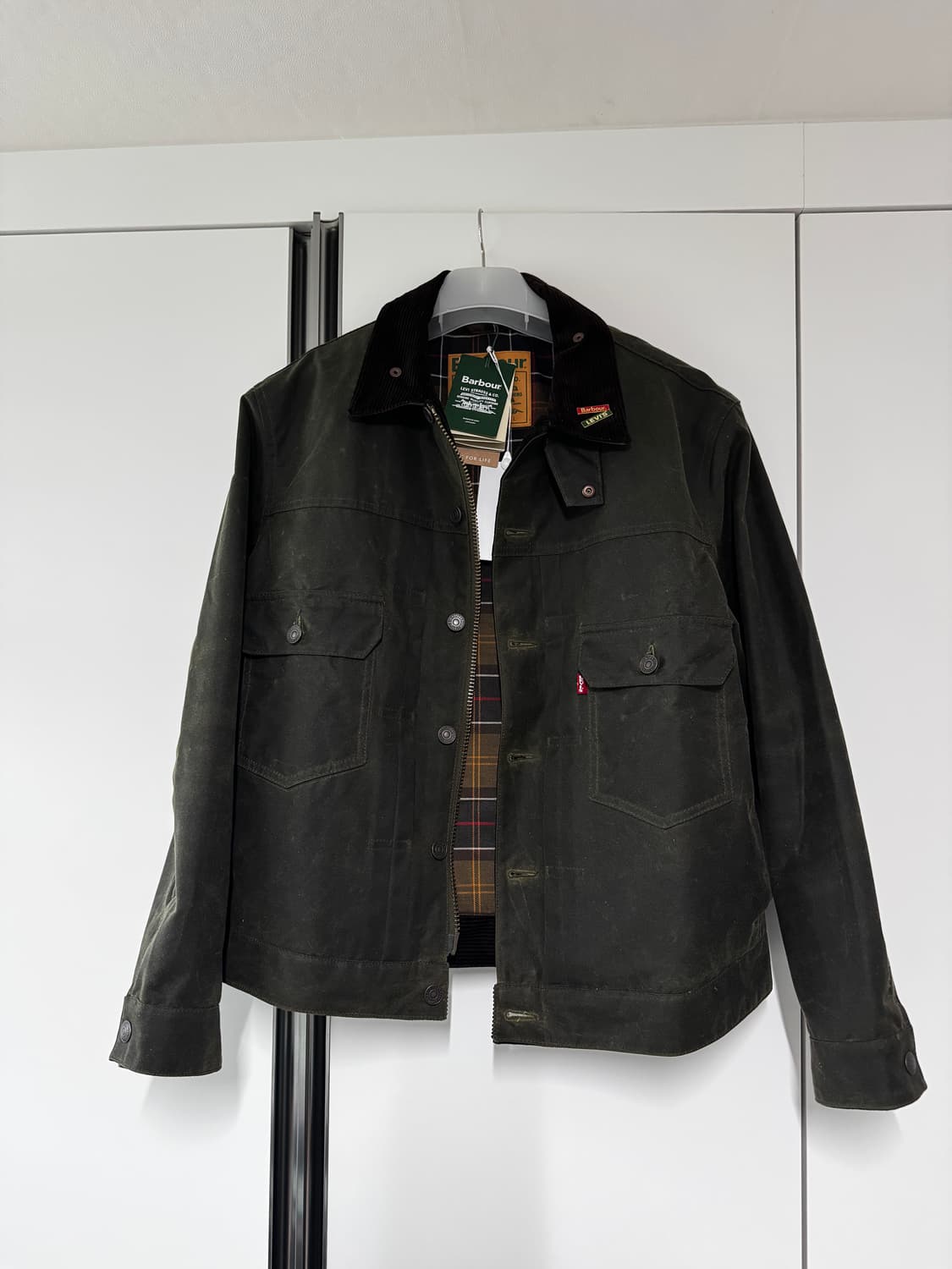 리바이스x바버 타입2 왁스드 올리브 자켓 L사이즈 상품이미지1